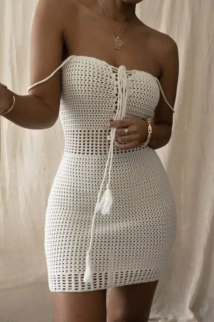 ROBE CROCHETE BLANCHE 